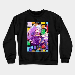 Shiro No Game No Life No Gemu No Raifu Color Block Anime Crewneck Sweatshirt